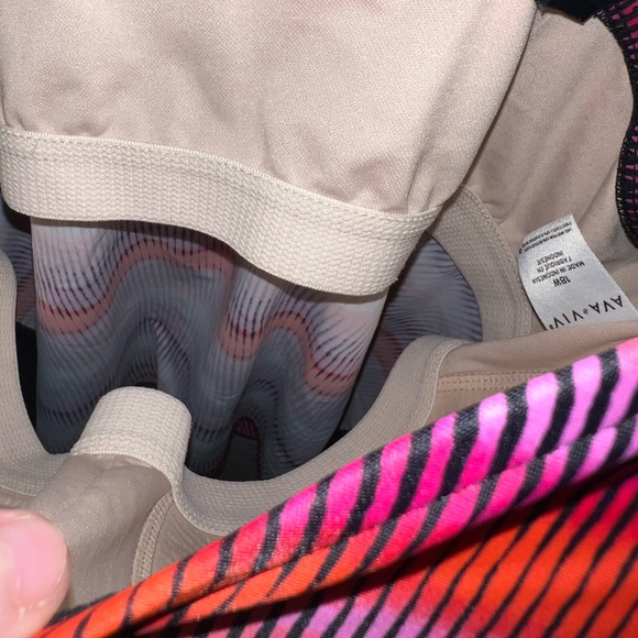 ava & viv pink & red swimsuit cover up top size 18W - Picture 4 of 9